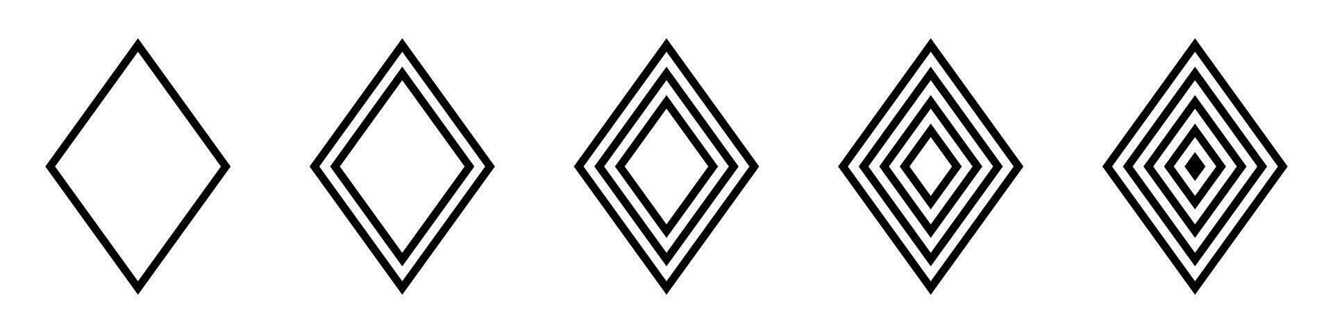 Rhombus diamond lozenge icons set. vector