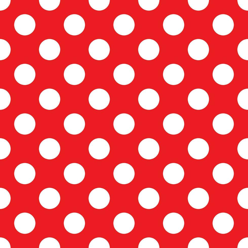 Red polka dot seamless pattern. retro texture. White polka dots on red background. vector