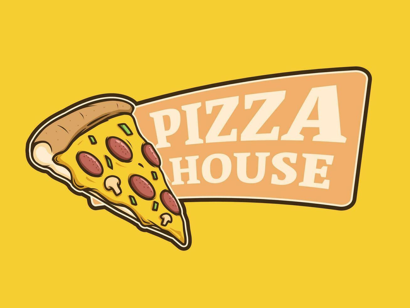 pizza house logo concept design vector