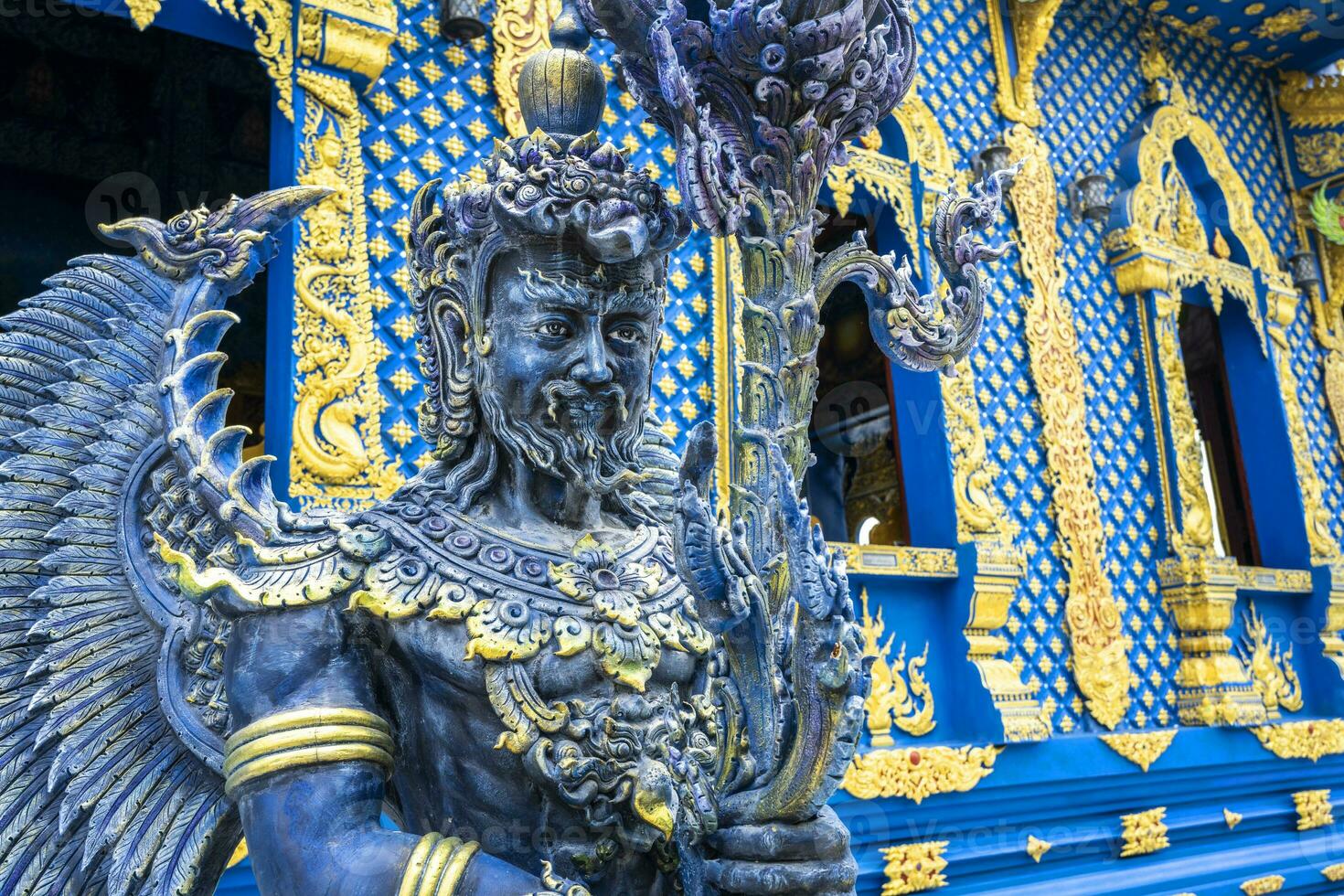 Rong Sua Ten temple or Blue temple in Chiang Rai Province, Thailand photo