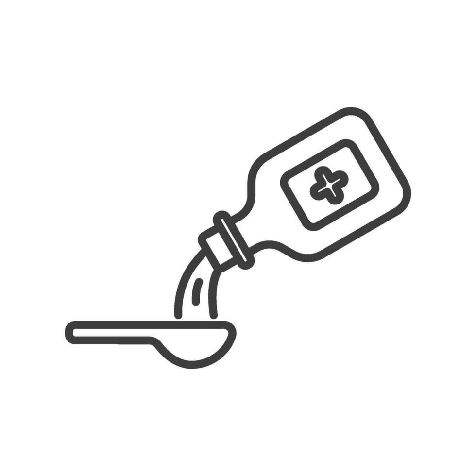 syrup medicine line icon vector black white color