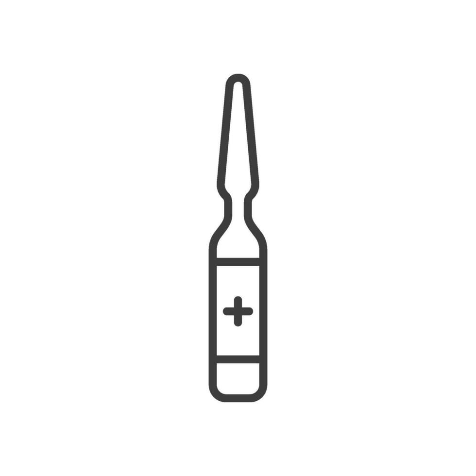 ampoule icon vector black white color with line style