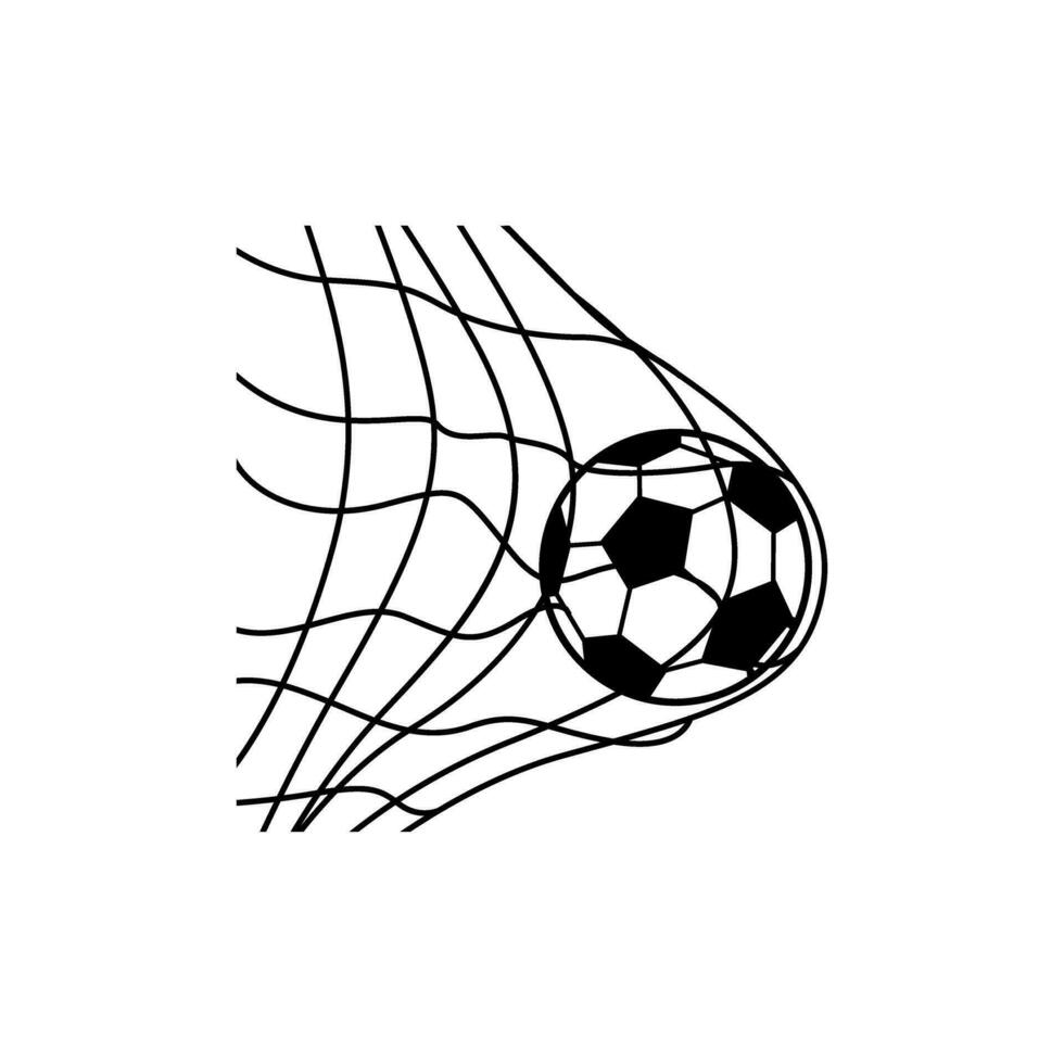 Soccer ball in net icon vector. Football ball in net illustration sign. Goal symbol or logo. vector