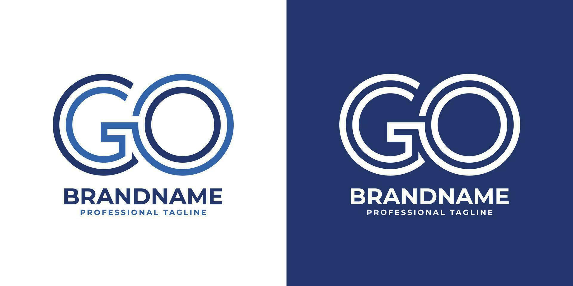 Letter GO Line Monogram Logo, suitable for business with GO or OG initials. vector