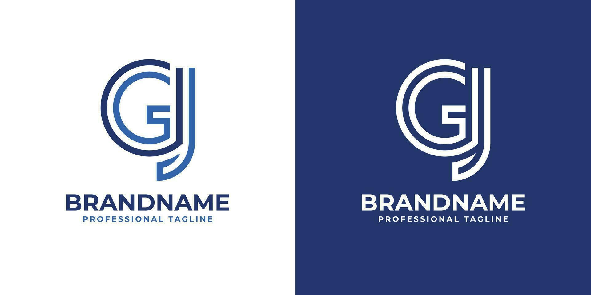 Letter GJ Line Monogram Logo, suitable for business with GJ or JG initials. vector