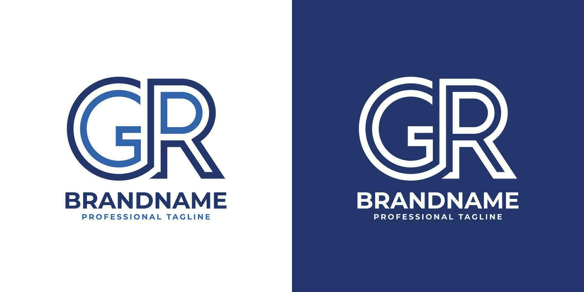 Letter GR Line Monogram Logo, suitable for business with GR or RG initials. vector