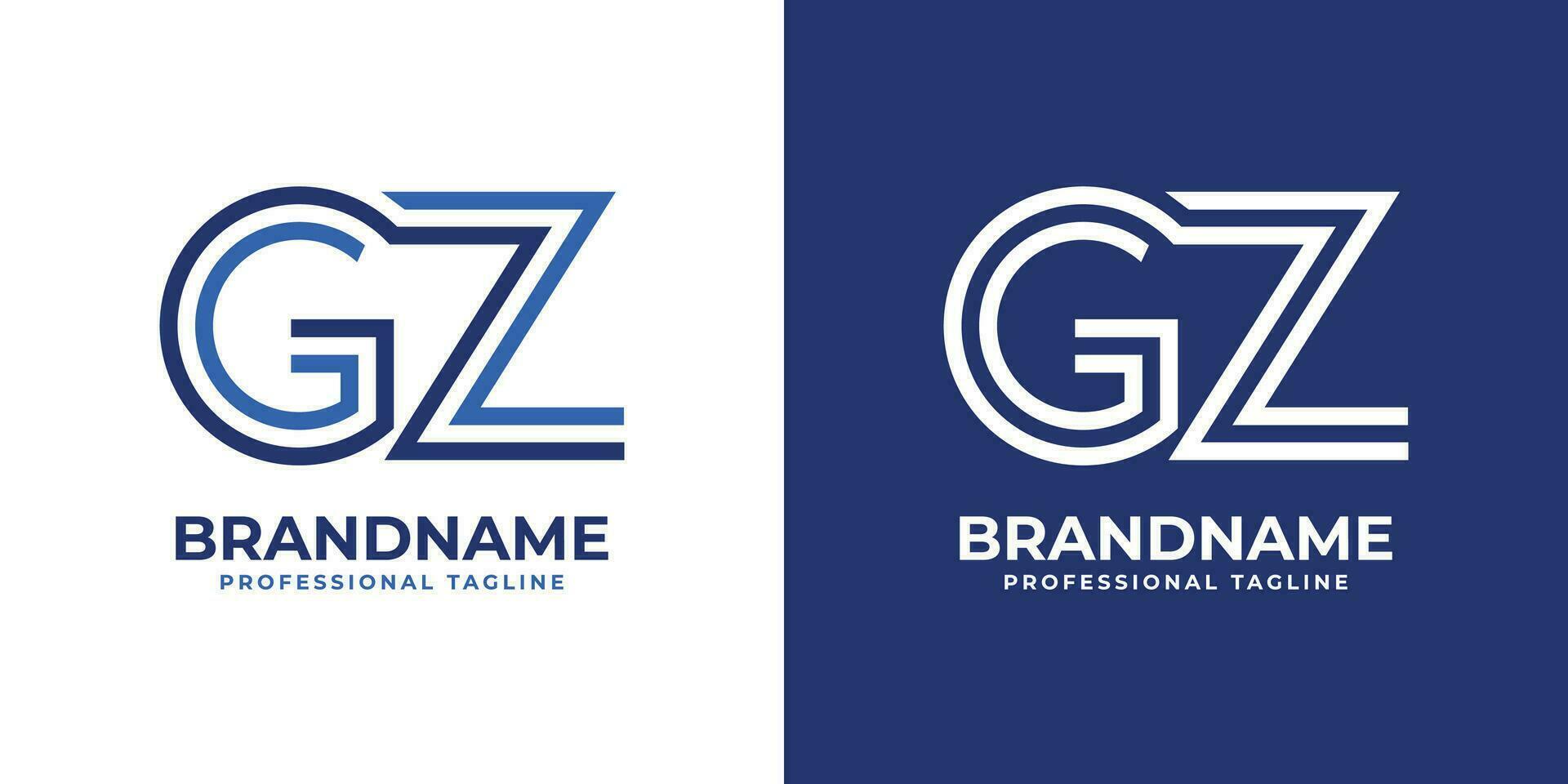 Letter GZ Line Monogram Logo, suitable for business with GZ or ZG initials. vector