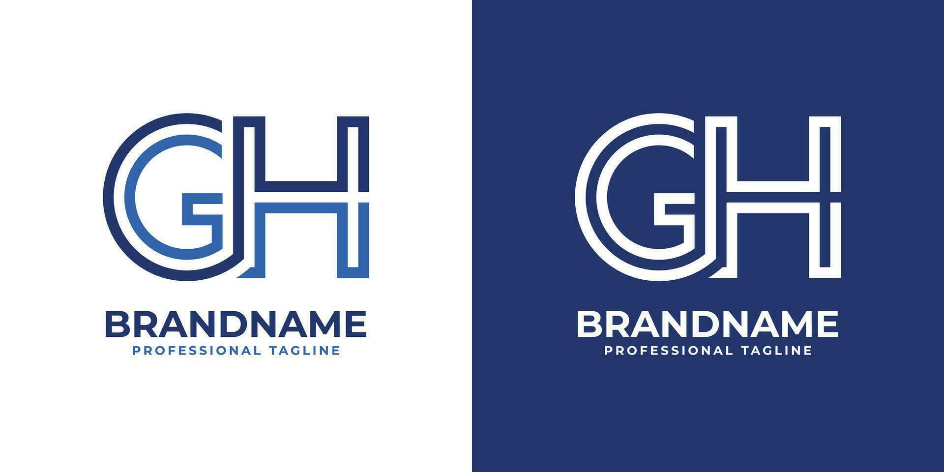 Letter GH Line Monogram Logo, suitable for business with GH or HG initials. vector