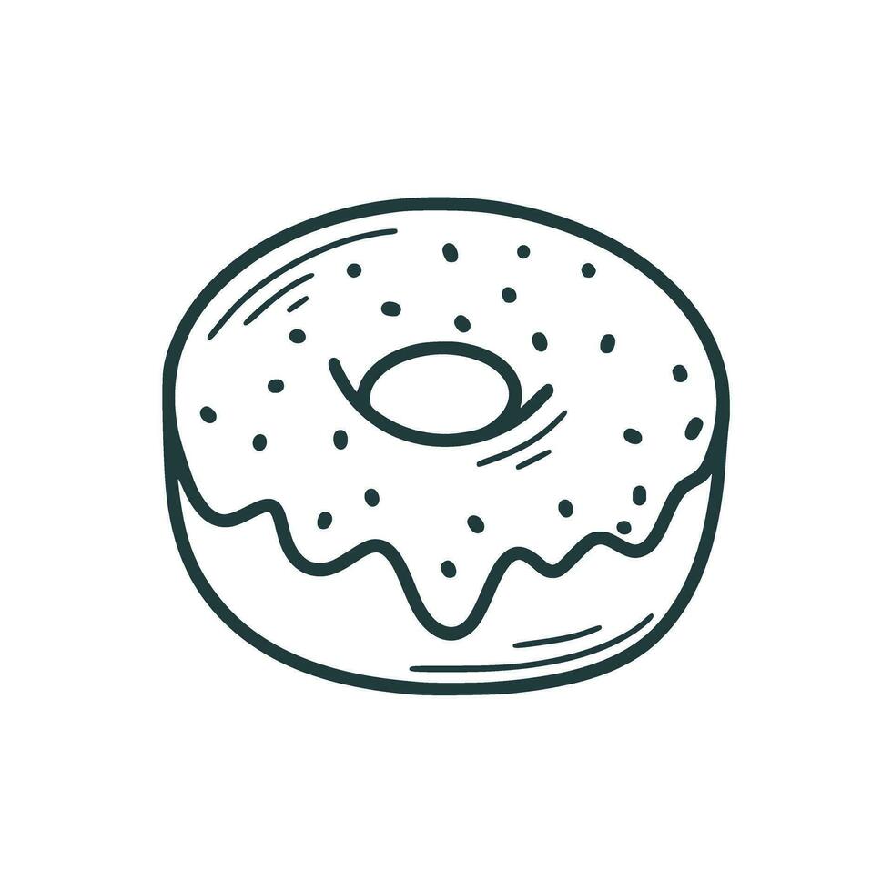 Sweet donut hand drawn clip art vector