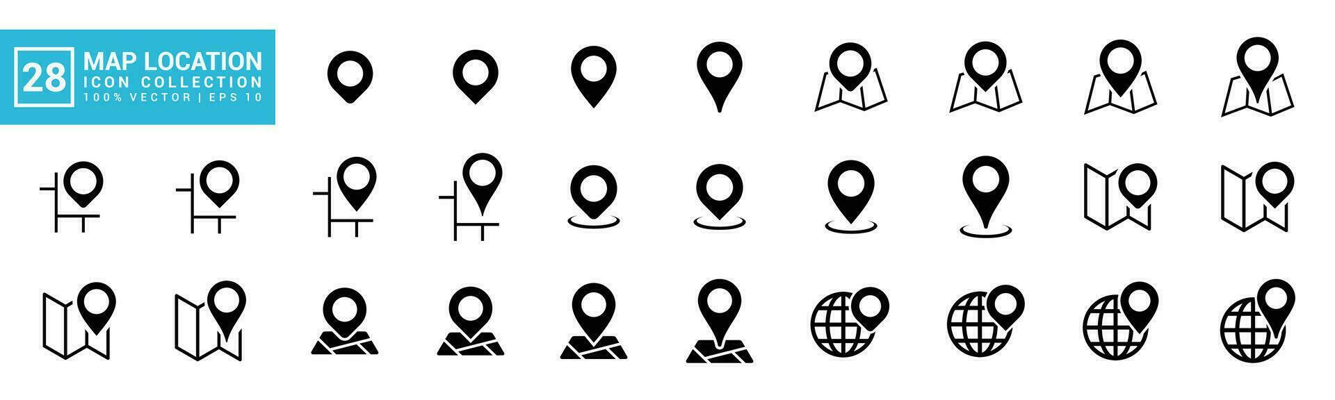 Collection of pin map icon, location, travel, address, home, editable and resizable EPS 10. vector