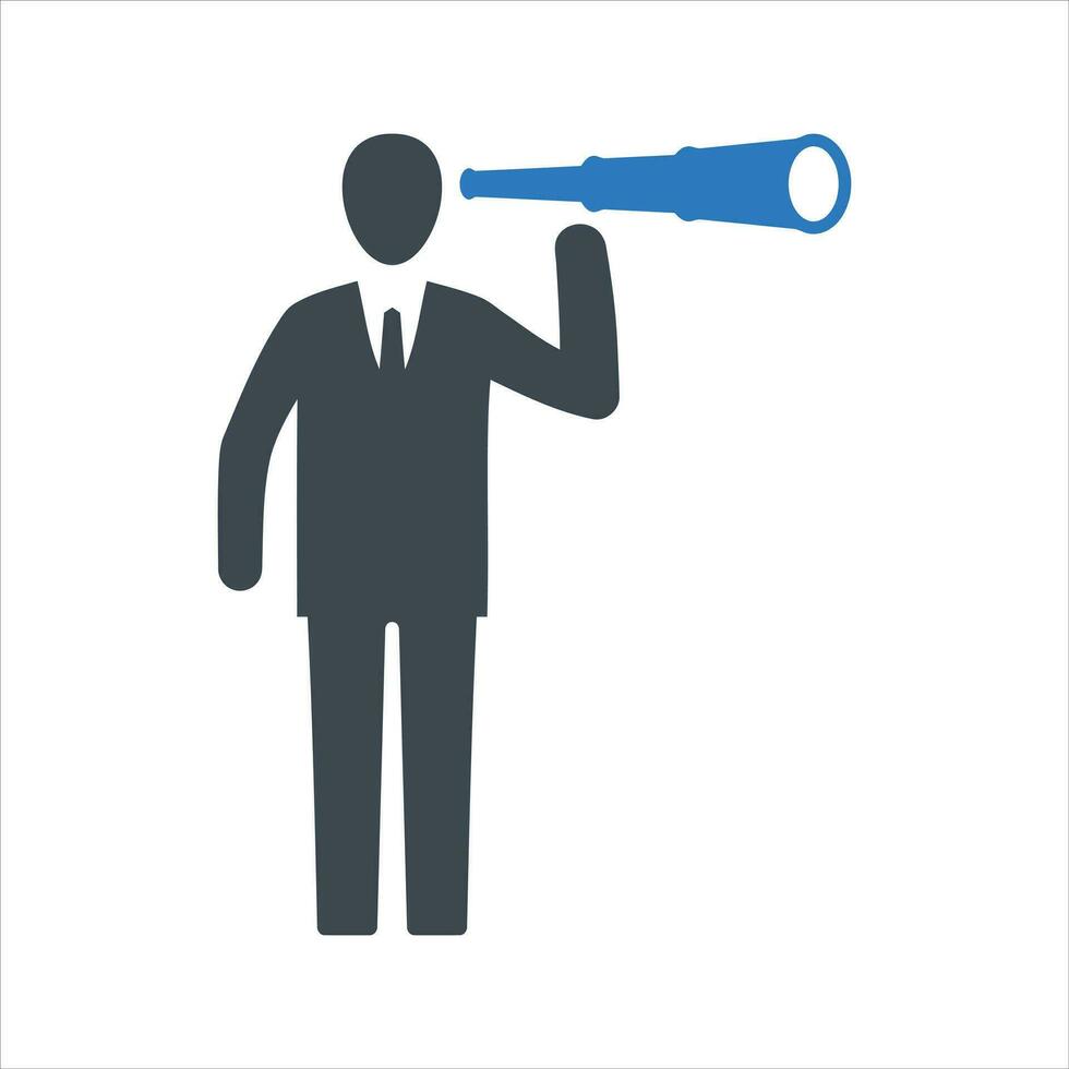 Spyglass icon. Vector and glyph