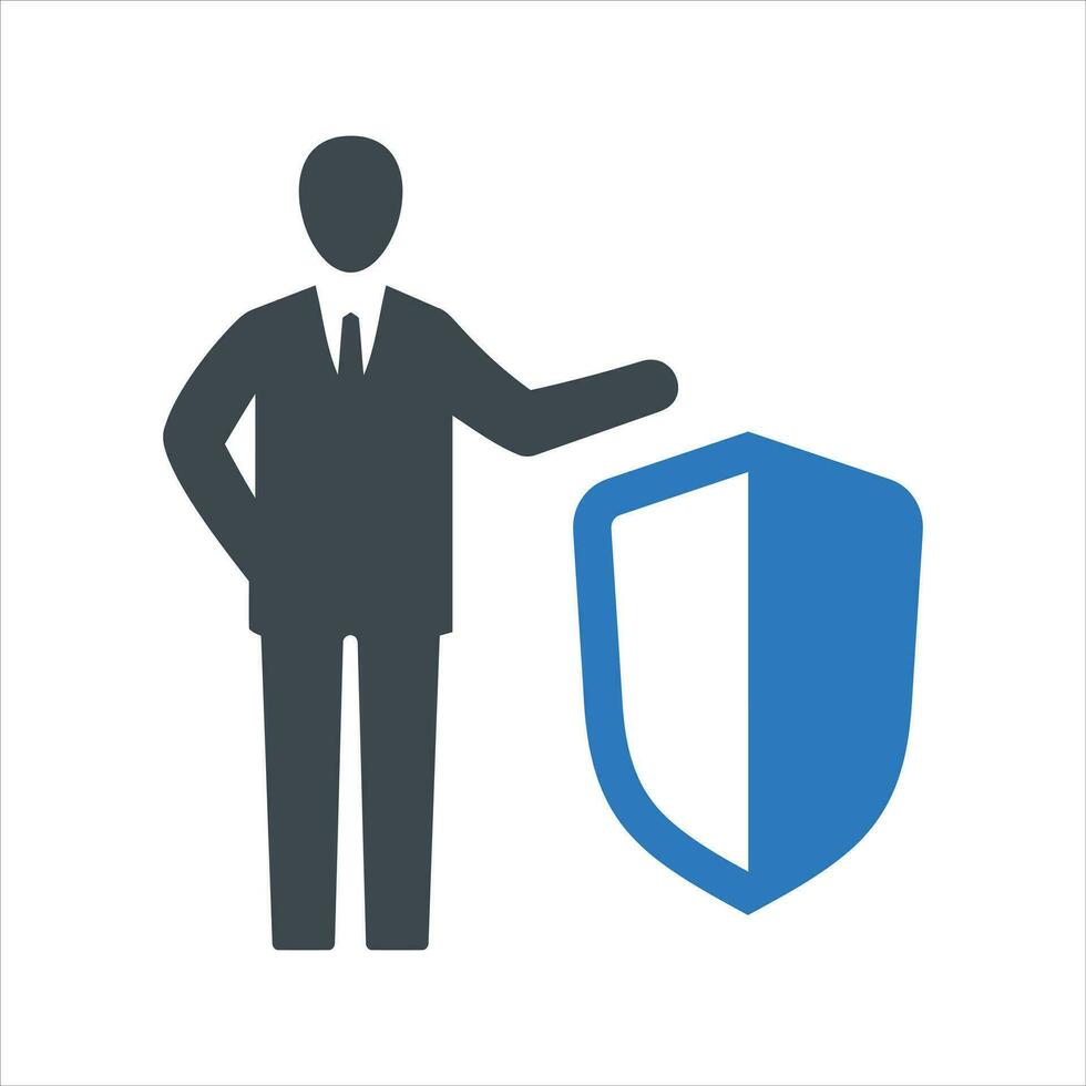 Business protection icon. Vector and glyph