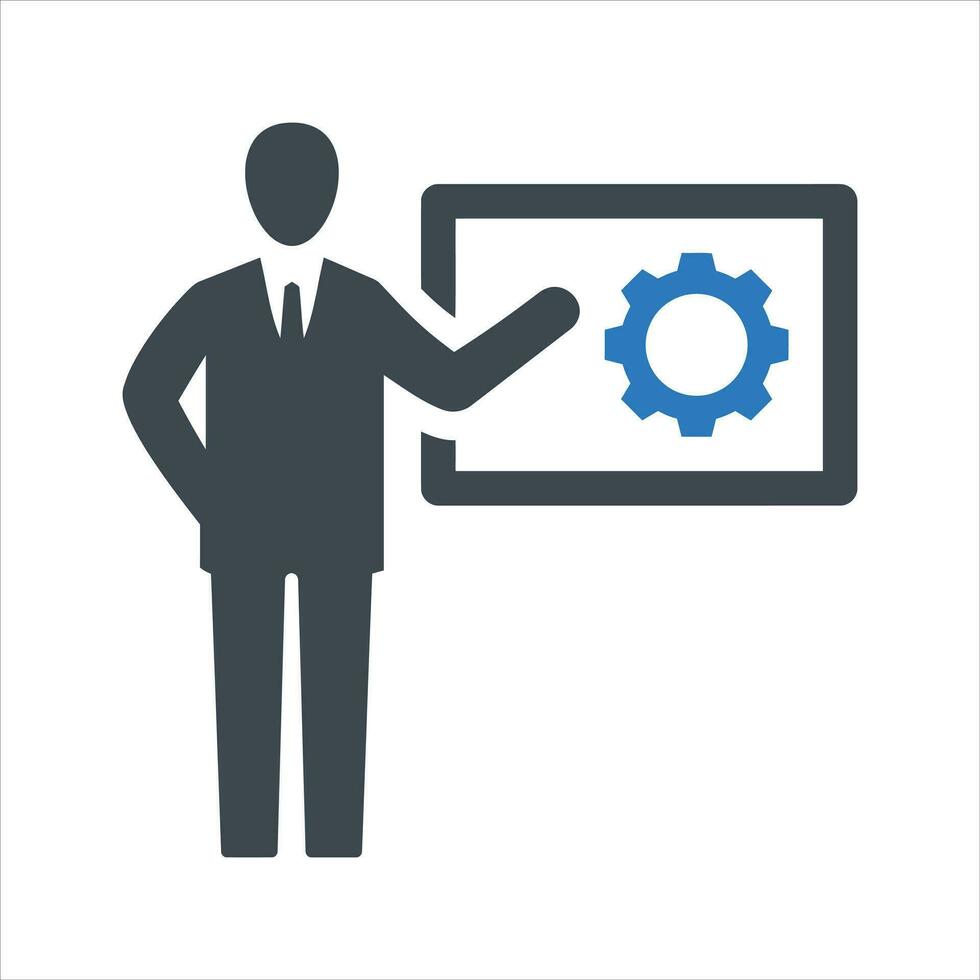 Presenting business strategy icon. Vector and glyph