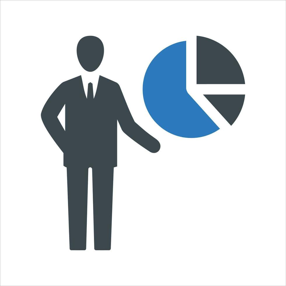 Business report icon. Vector and glyph