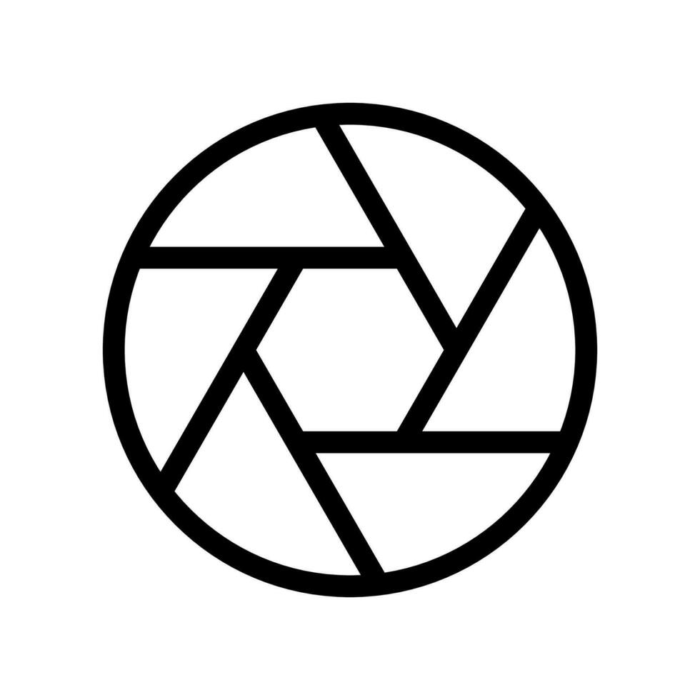 Aperture icon in line style design isolated on white background. Editable stroke. vector