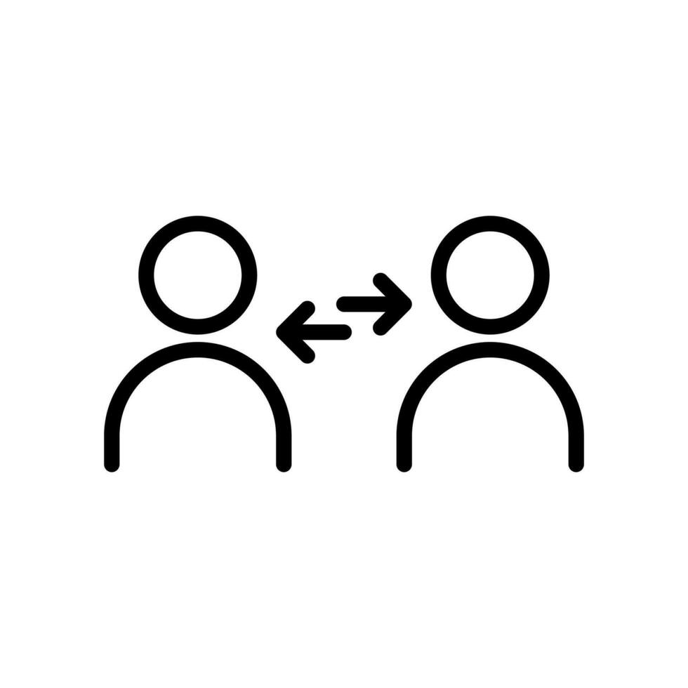 Replace, change, transfer employee, person, staff management concept icon in line style design isolated on white background. Editable stroke. vector