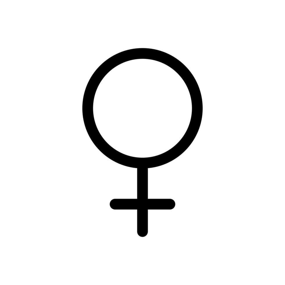 Female gender symbol icon in line style design isolated on white background. Editable stroke. vector