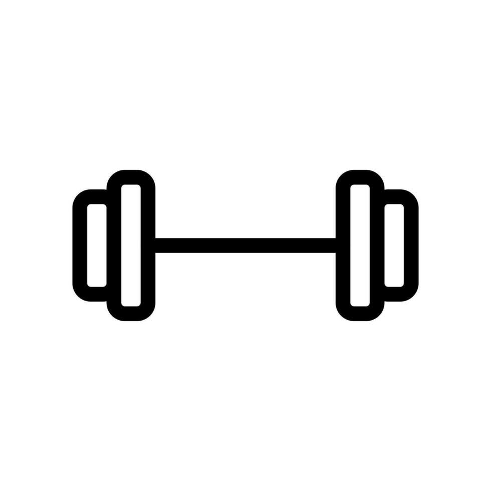 Dumbbell icon in line style design isolated on white background. Editable stroke. vector