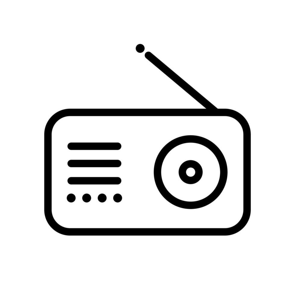 Radio icon in line style design isolated on white background. Editable stroke. vector