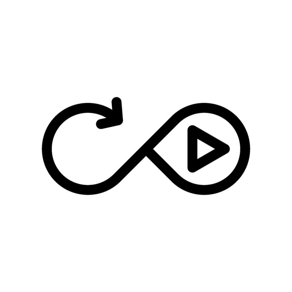 Continuous Play Icon Vector Symbol Design Illustration