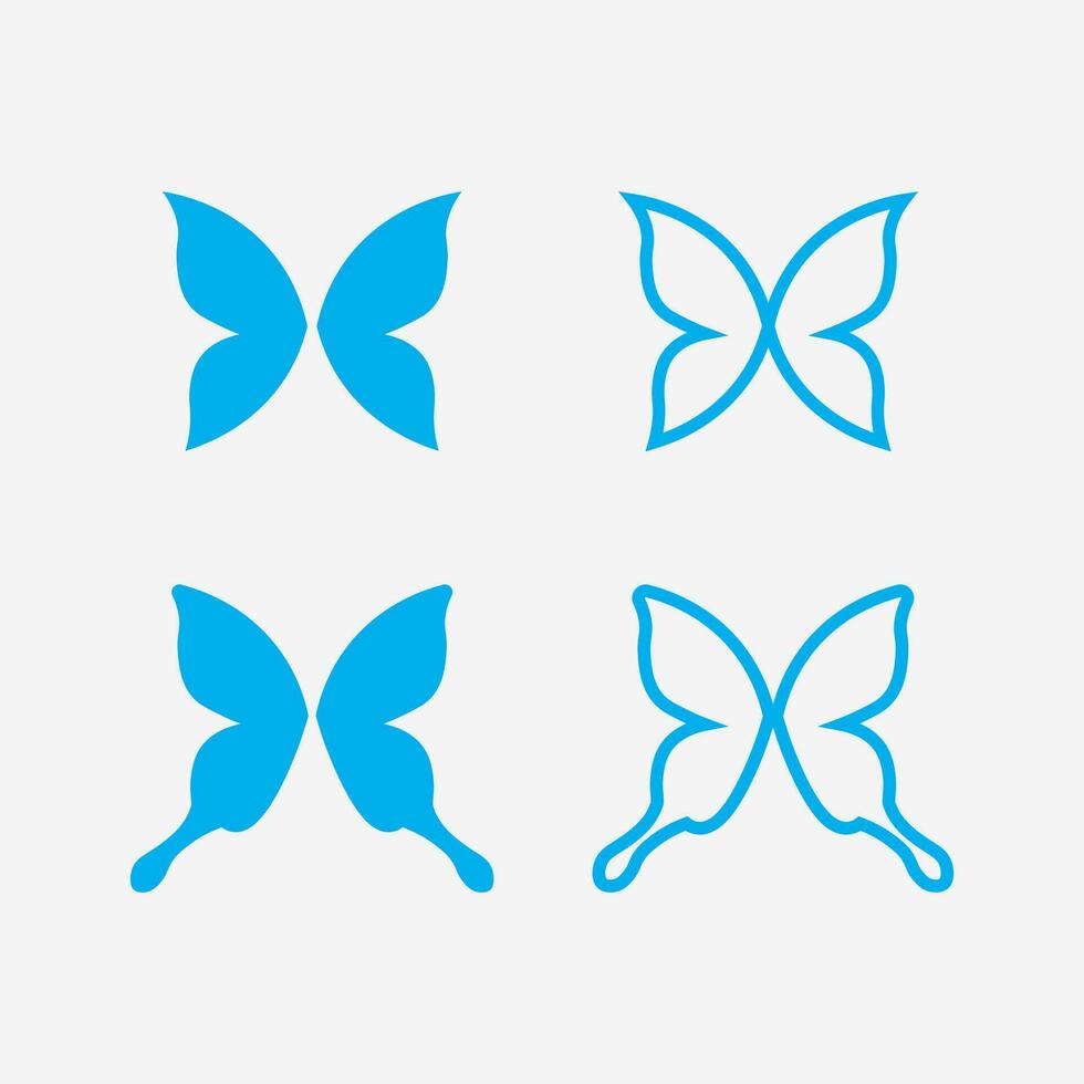 diseño de icono de mariposa de belleza vector