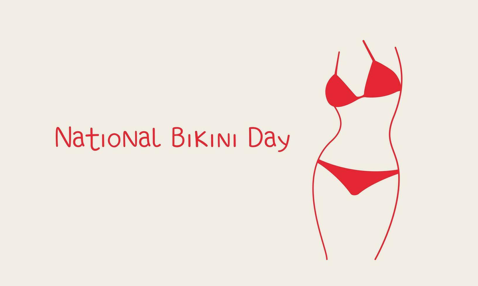 Abstract silhouette of a woman in a bikini. National Bikini Day. Vector line illustration