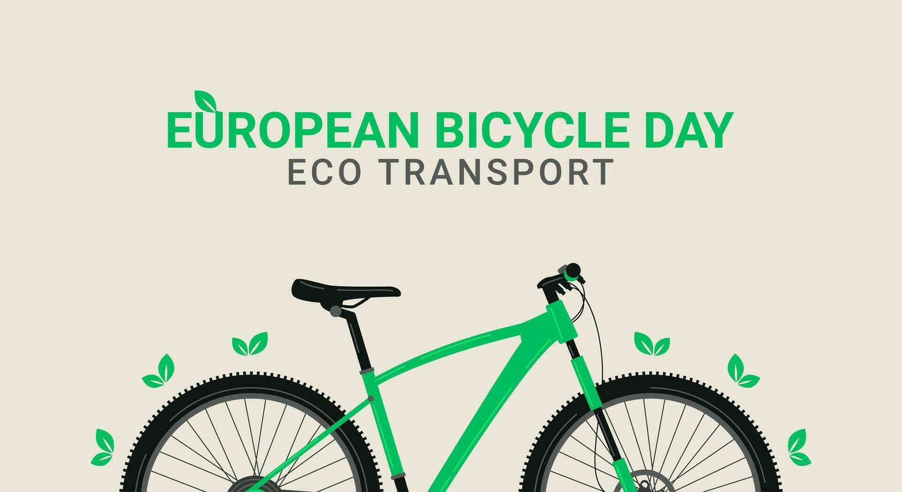 European Bicycle Day. Ecotransport. Banner. Easy movement for the benefit of nature. Vector illustration.eps