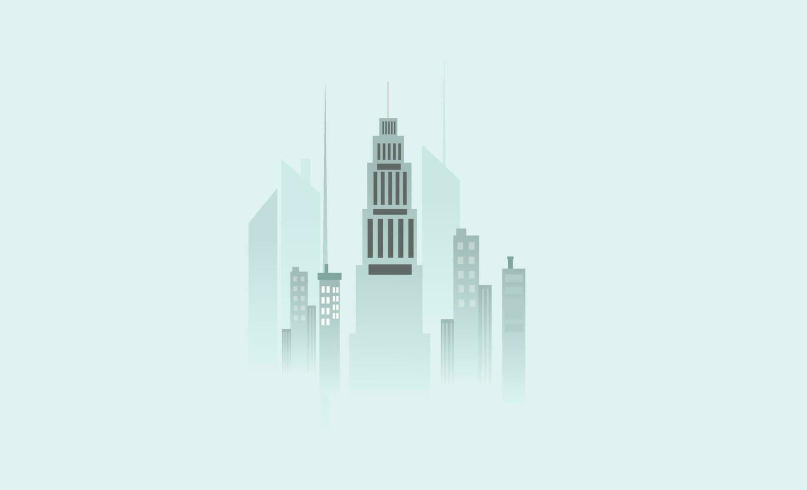 Dubai city view in Fog, United Arab Emirates vector