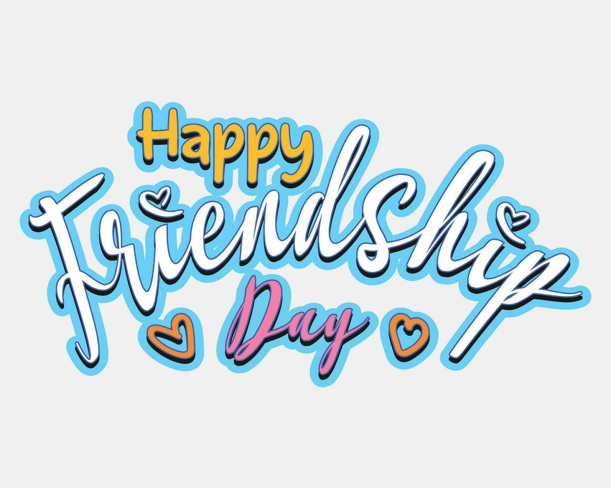 Creative and Editable Template for Effortless Friendship Day Lettering and Typography vector