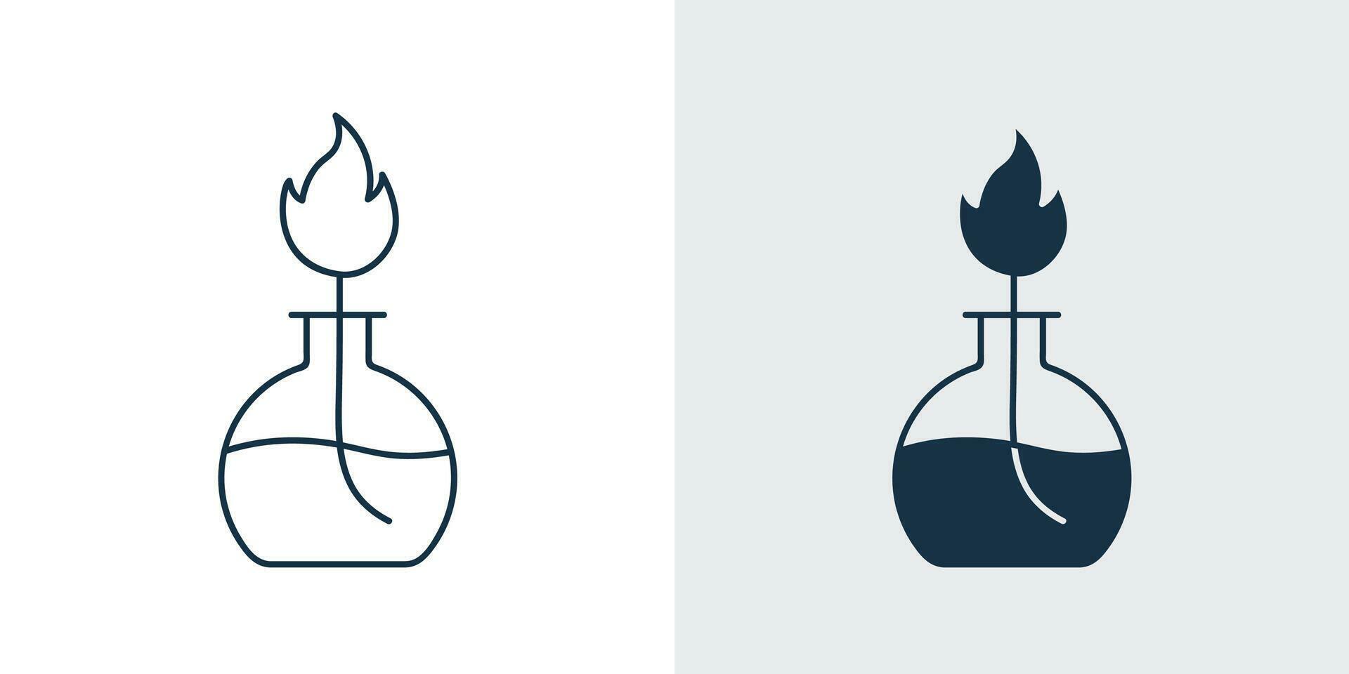 Test Tube with Plant icon vector. Biology, lab, science outline