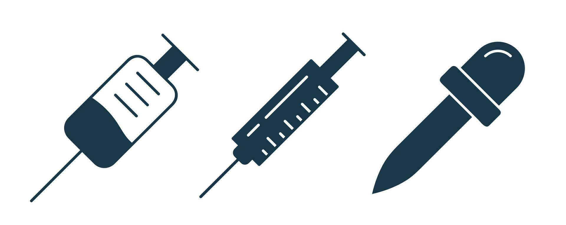 Syringe injection dropper icon. syringe icon, injection icon, Dropper icon, medical, needle outline vector