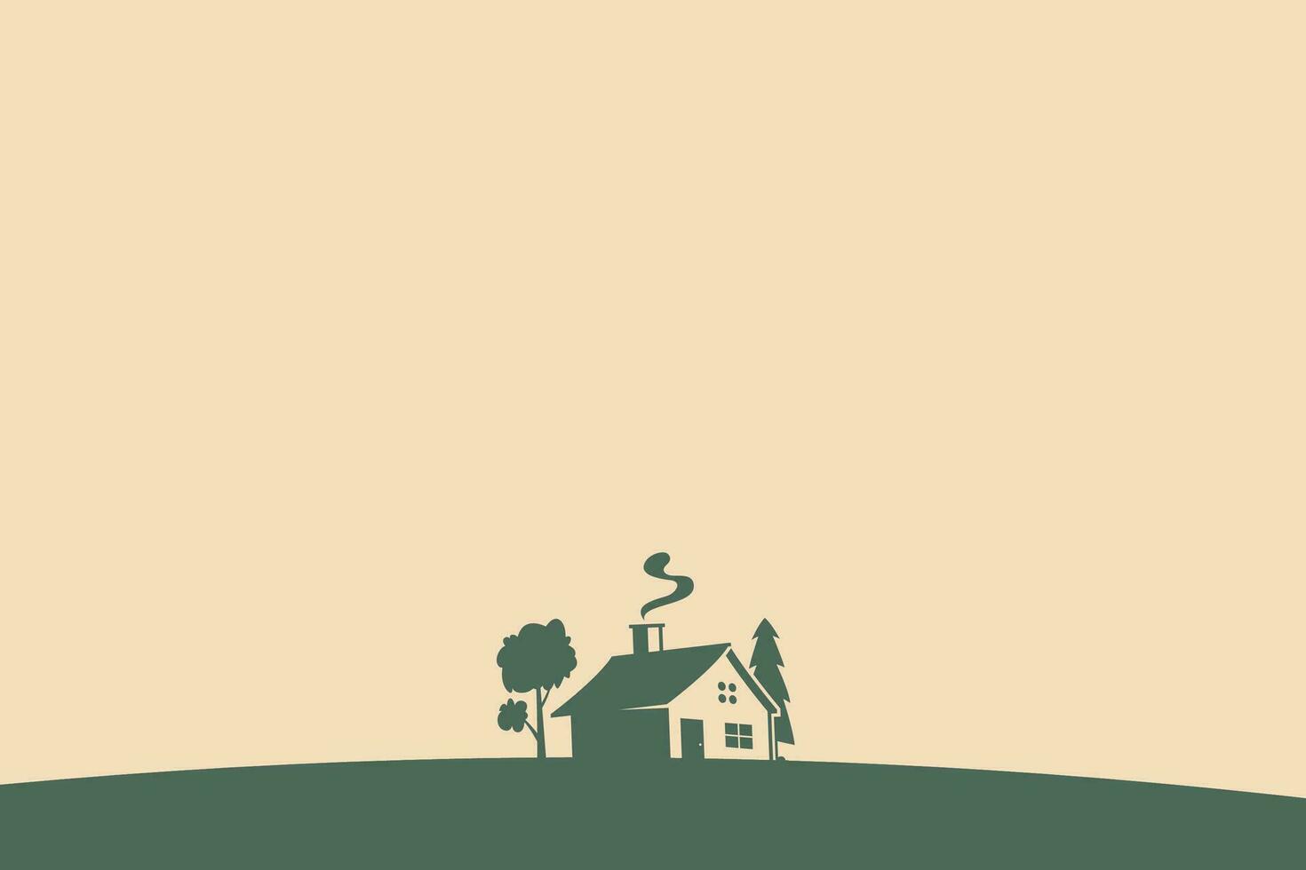 silhouette of a lonely house with soft colors. Used for background vector