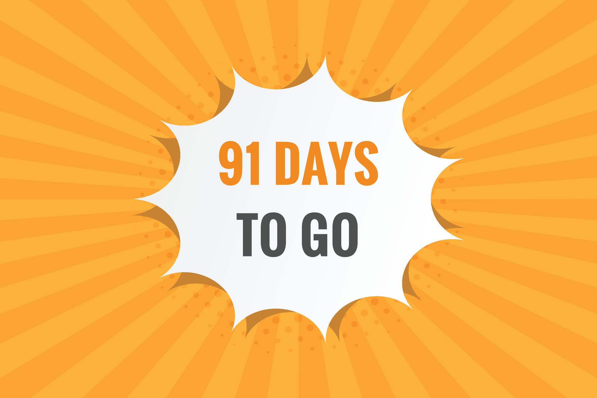 91 days to go countdown template. 91 day Countdown left days banner