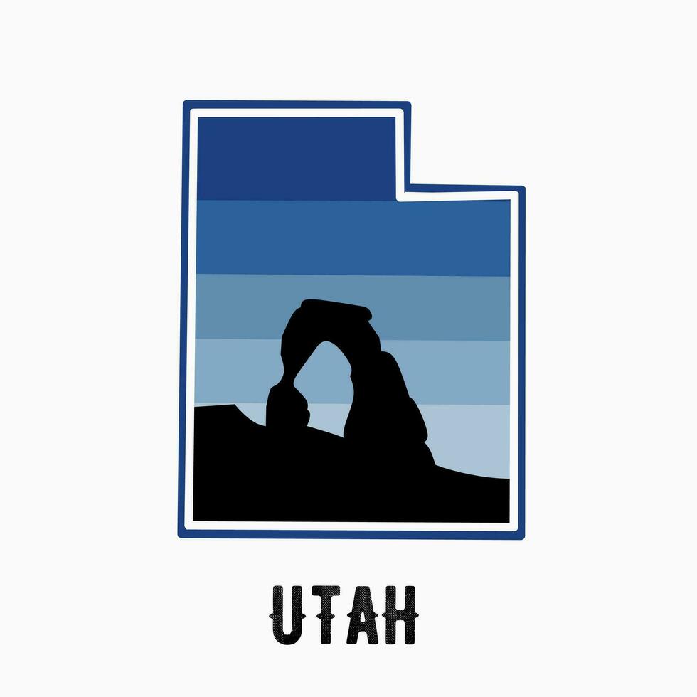 vector of silhouette Arches national park in Utah perfect for print,etc