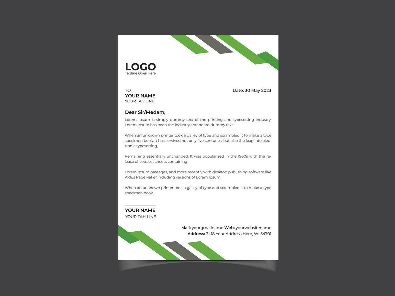 corporate modern letterhead design template vector