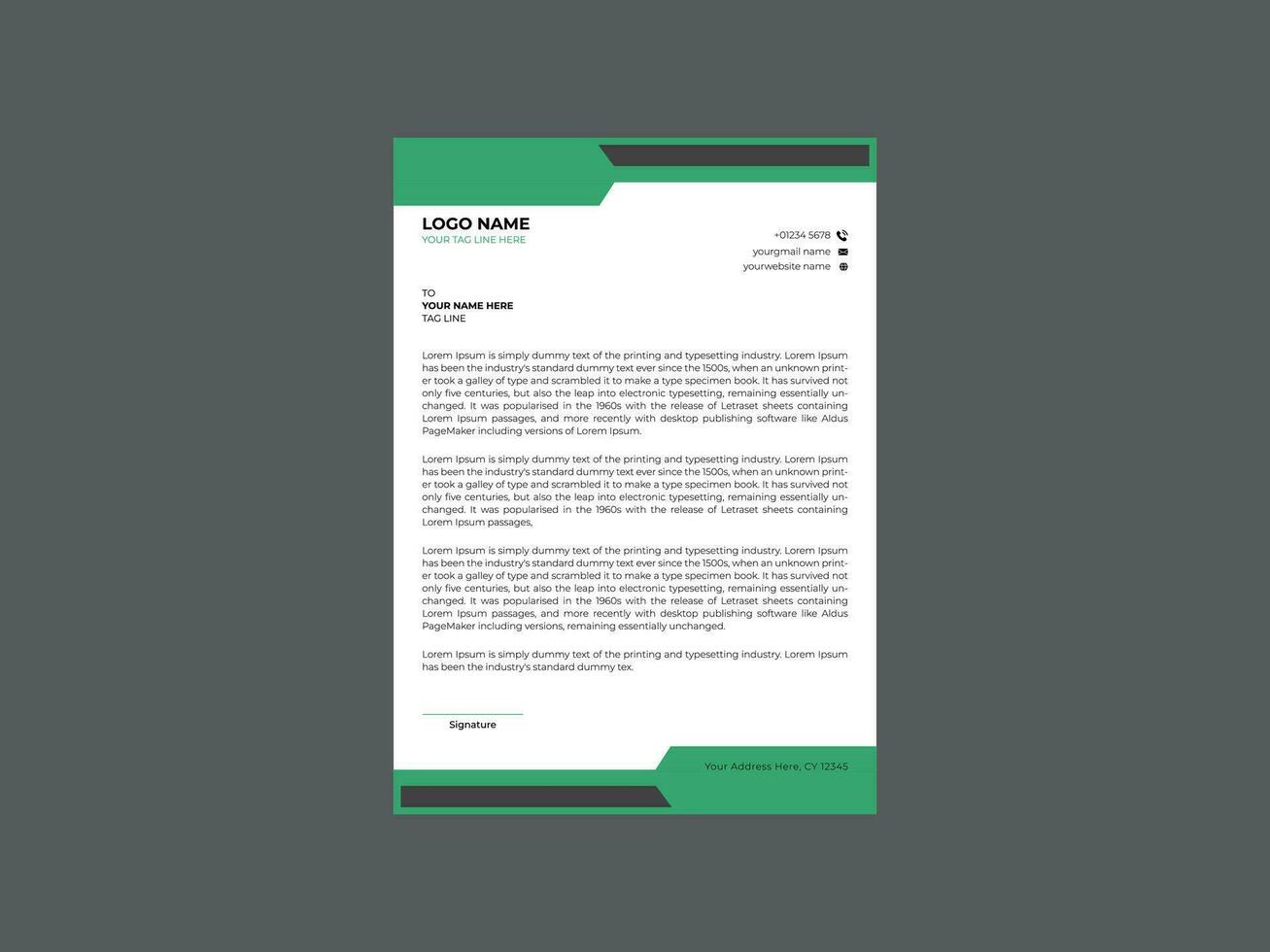 corporate modern letterhead design template vector