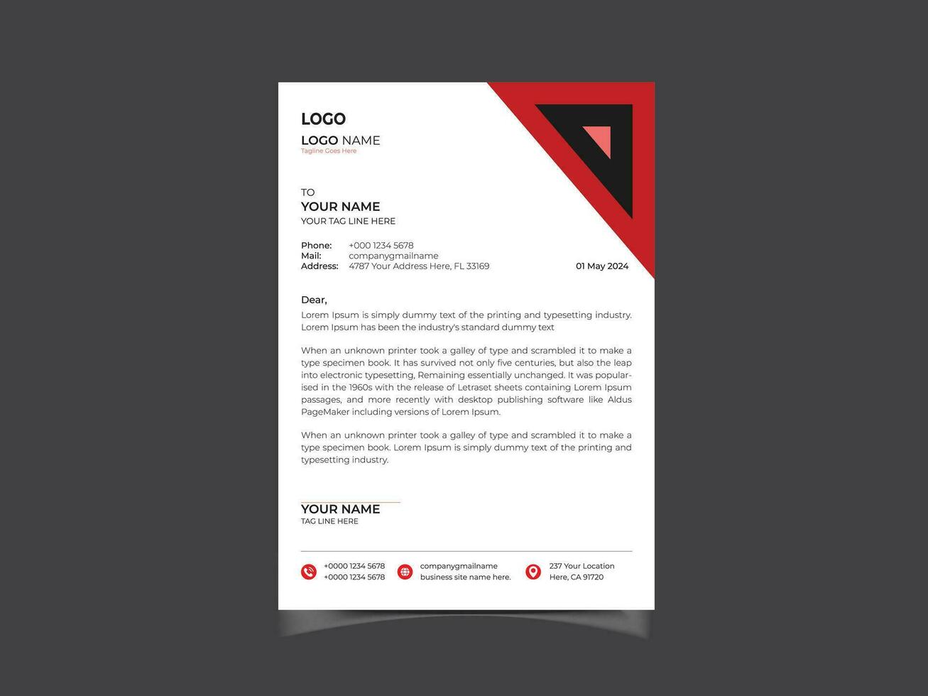 corporate modern letterhead design template vector