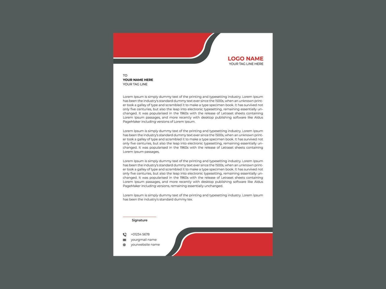 corporate modern letterhead design template vector