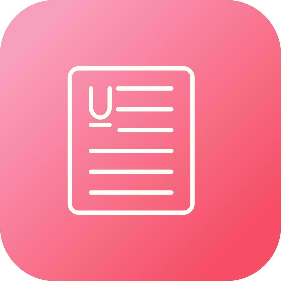 Document Underline Vector Icon