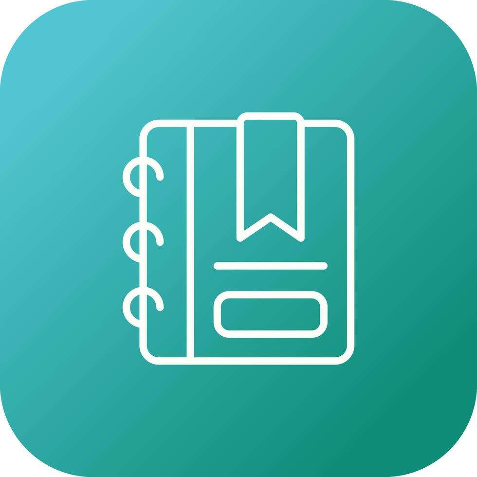 Writing pad with bookmark Vector Icon