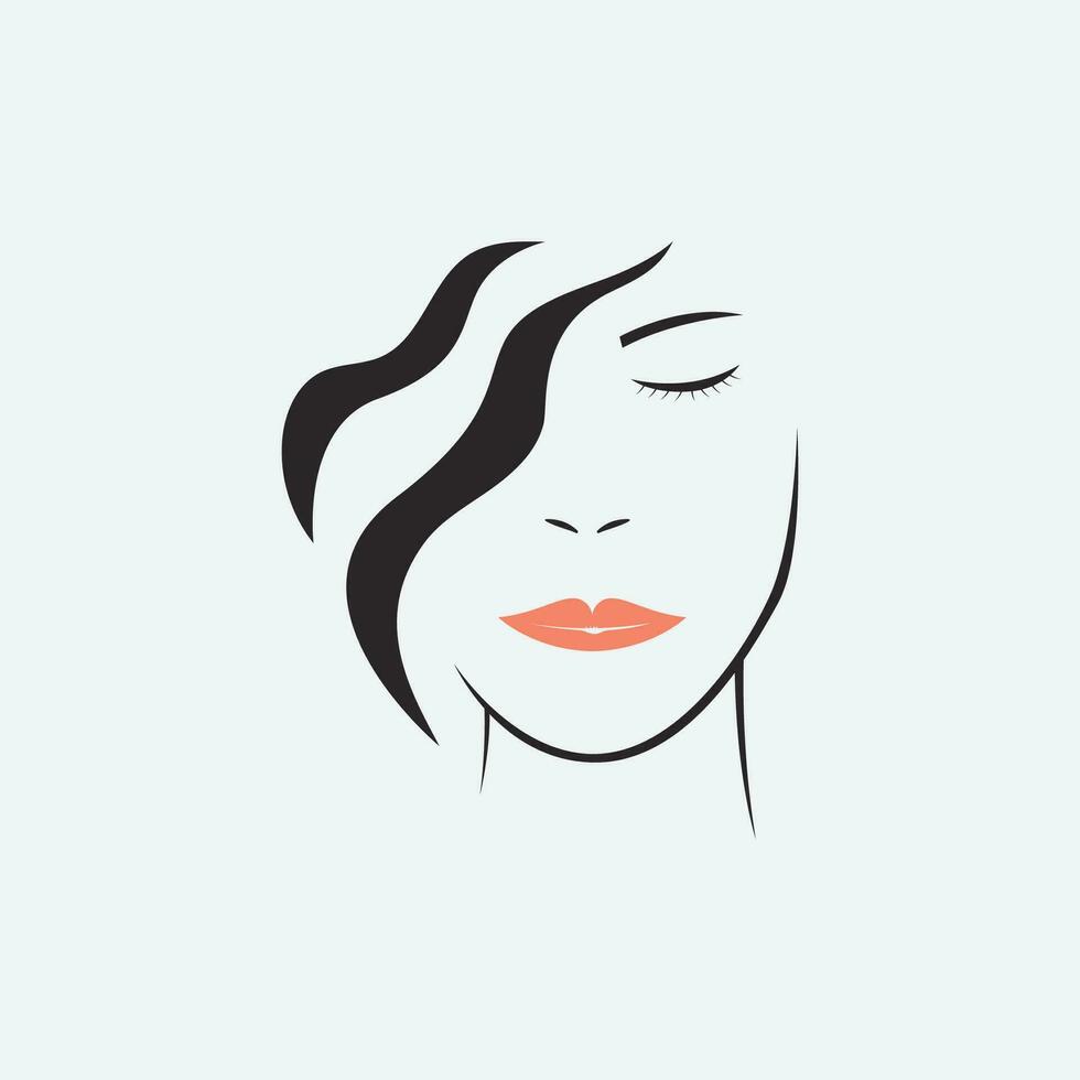 mujer belleza logo modelo vector