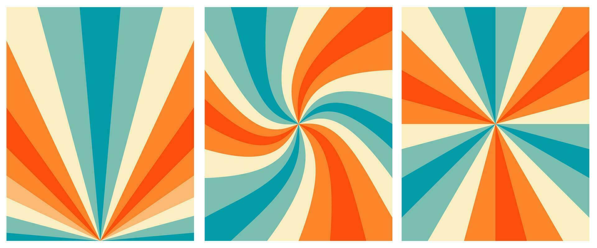 Groovy retro abstract art, 70s-80s aesthetic, background for social media, stories, wallpaper. Pastel summer, sunset waves, line. Vector simple illustration.