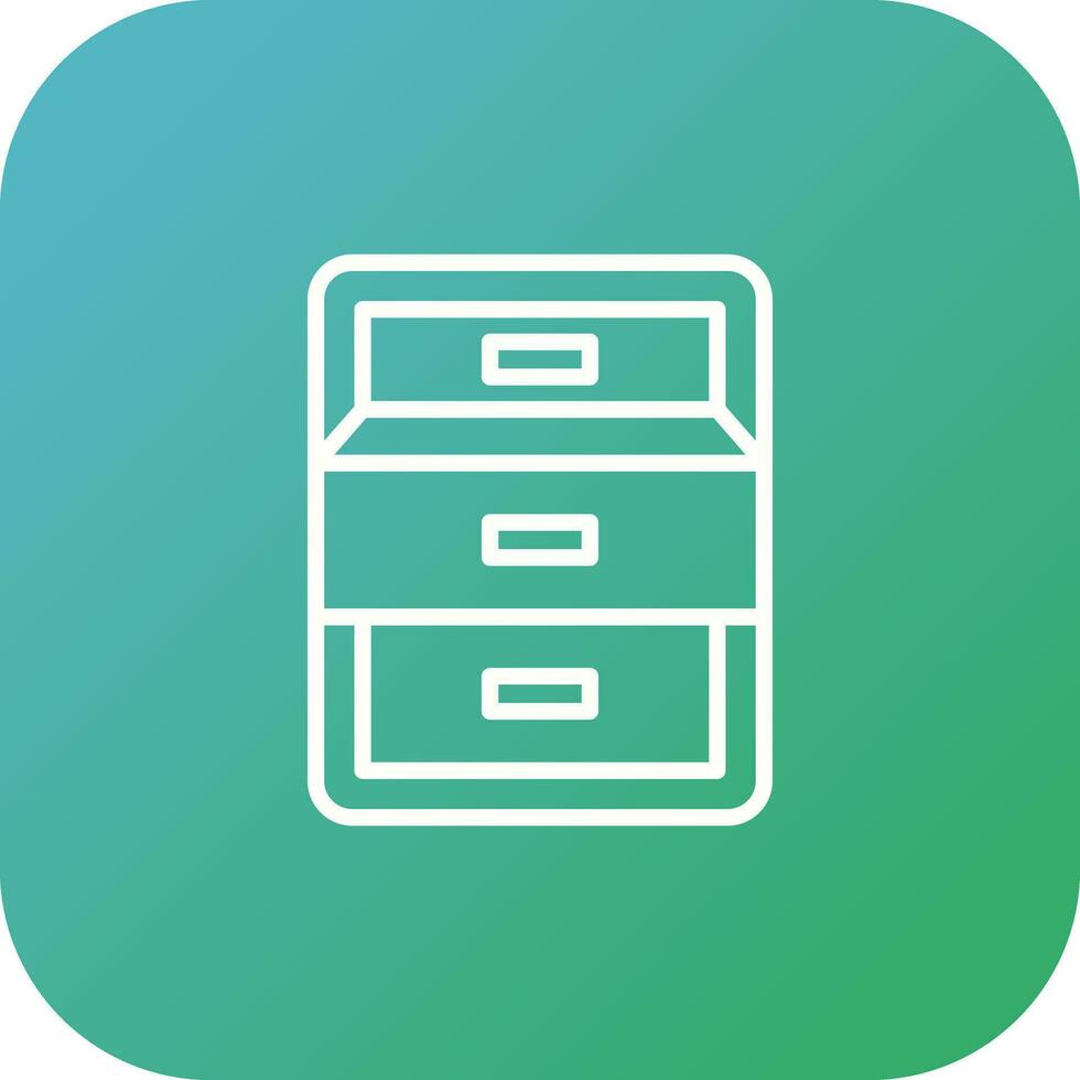 Filing cabinet with open door Vector Icon