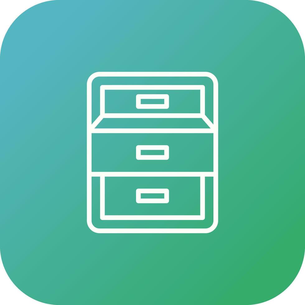 Filing cabinet with open door Vector Icon