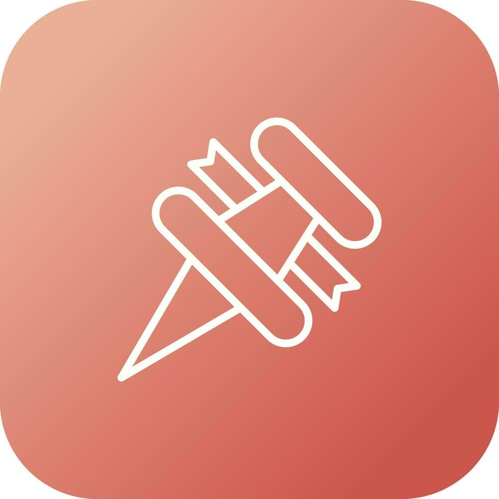 Thumbtack with ribbon Vector Icon