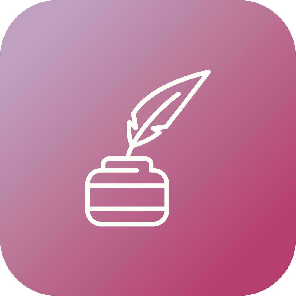 Quill pen with inkwell Vector Icon