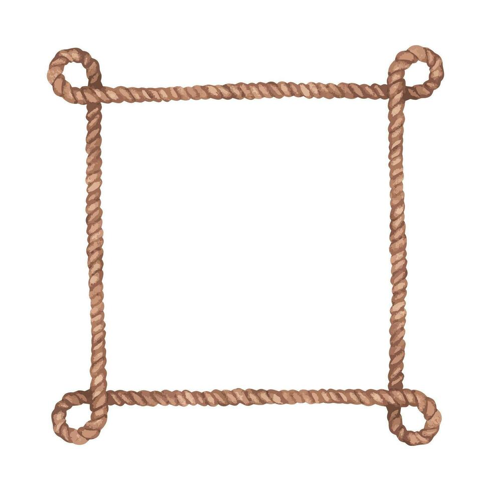 cuadrado marco hecho de cuerda vector