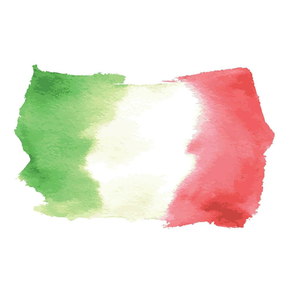 manchar de acuarela pintar en el colores de el bandera de Italia vector