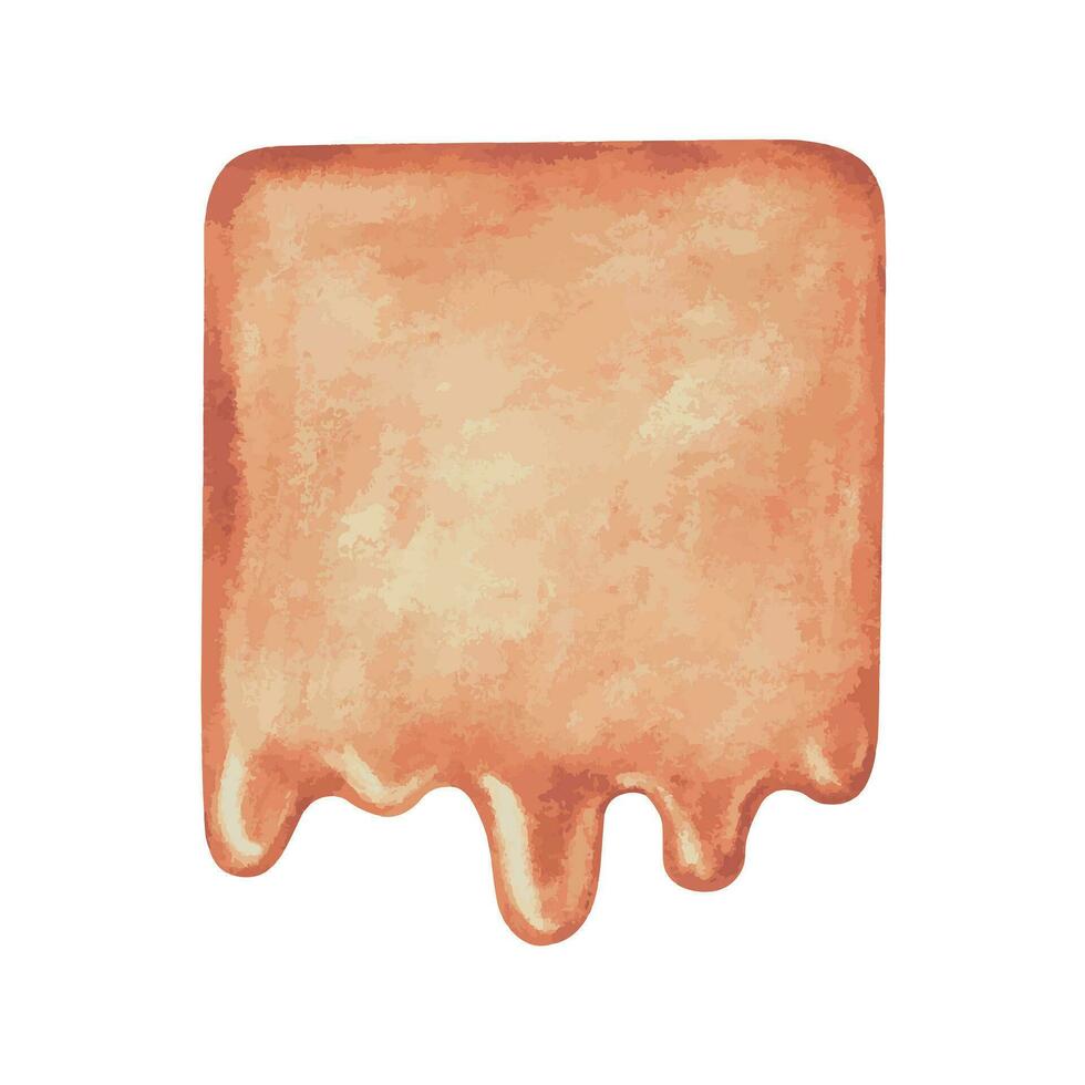 A plate for text from liquid caramel vector