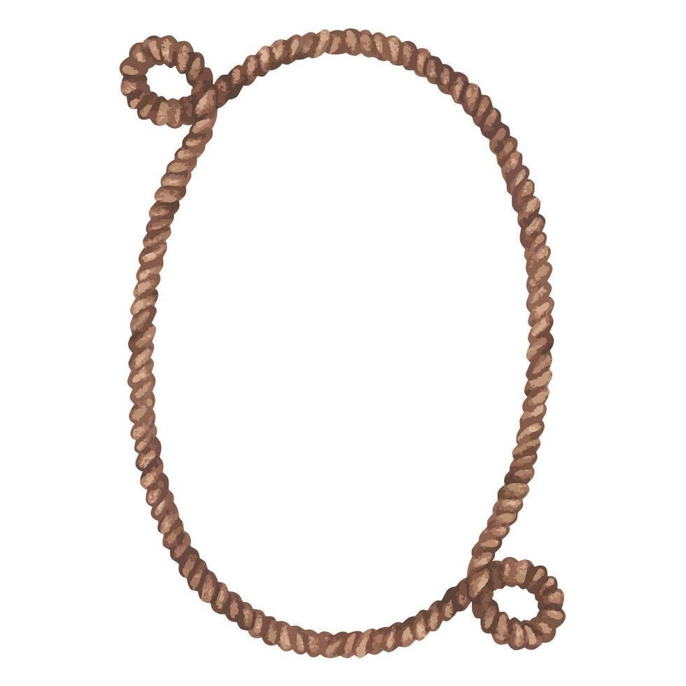 Oval frame made of rope vector